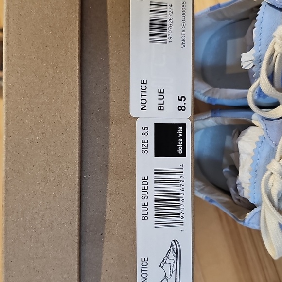 DOLCE VITA Notice Sneakers Blue Suede NEW IN BOX Size 8.5 - Picture 6 of 12